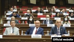 Armenia - Deputies from the ruling Civil Contract party attend a parliament session,, September 13, 2021.