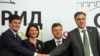 Gjorge Ivanov, Bamir Topi, Filip Vujanović i Atifete Jahjaga na skupu u Ohridu, 12. jul 2011.