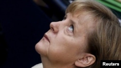 Канцлер Німеччини Анґела Меркель на засіданні Бундестагу, Берлін, 29 вересня 2011 року
