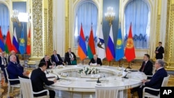 Russia - Russian President Vladimir Putin speaks during a meeting of the Supreme Eurasian Economic Council of the Eurasian Economic Union in Moscow, May 8, 2024. 