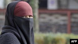 woman wearing a niqab in the French city of Lyon earlier this year