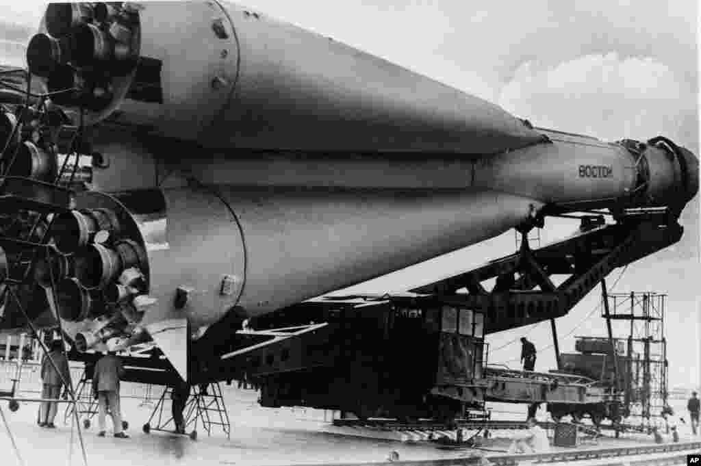 Ракета, доставившая в космос корабль «Восток-1», на борту которого был Гагарин.