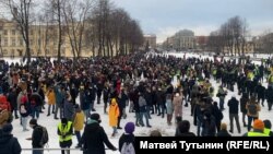 Russia - protest on January 31, 2021, St. Petersburg