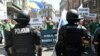 Анти ЛГБТ марш пред третата ЛГБТ парада на Гордоста во Сараево, 14 август 2021 година.