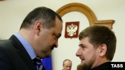 სერგეი მელიკოვი, დაღესტნის თავკაცი (მარცხნივ) და რამზან კადიროვი, ჩეჩნეთის ხელმძღვანელი